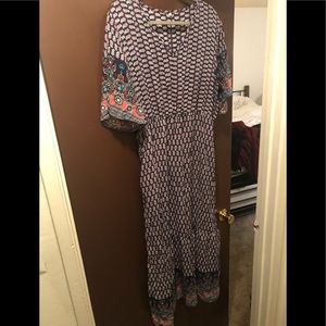 SHEIN blue paisley floral maxi dress